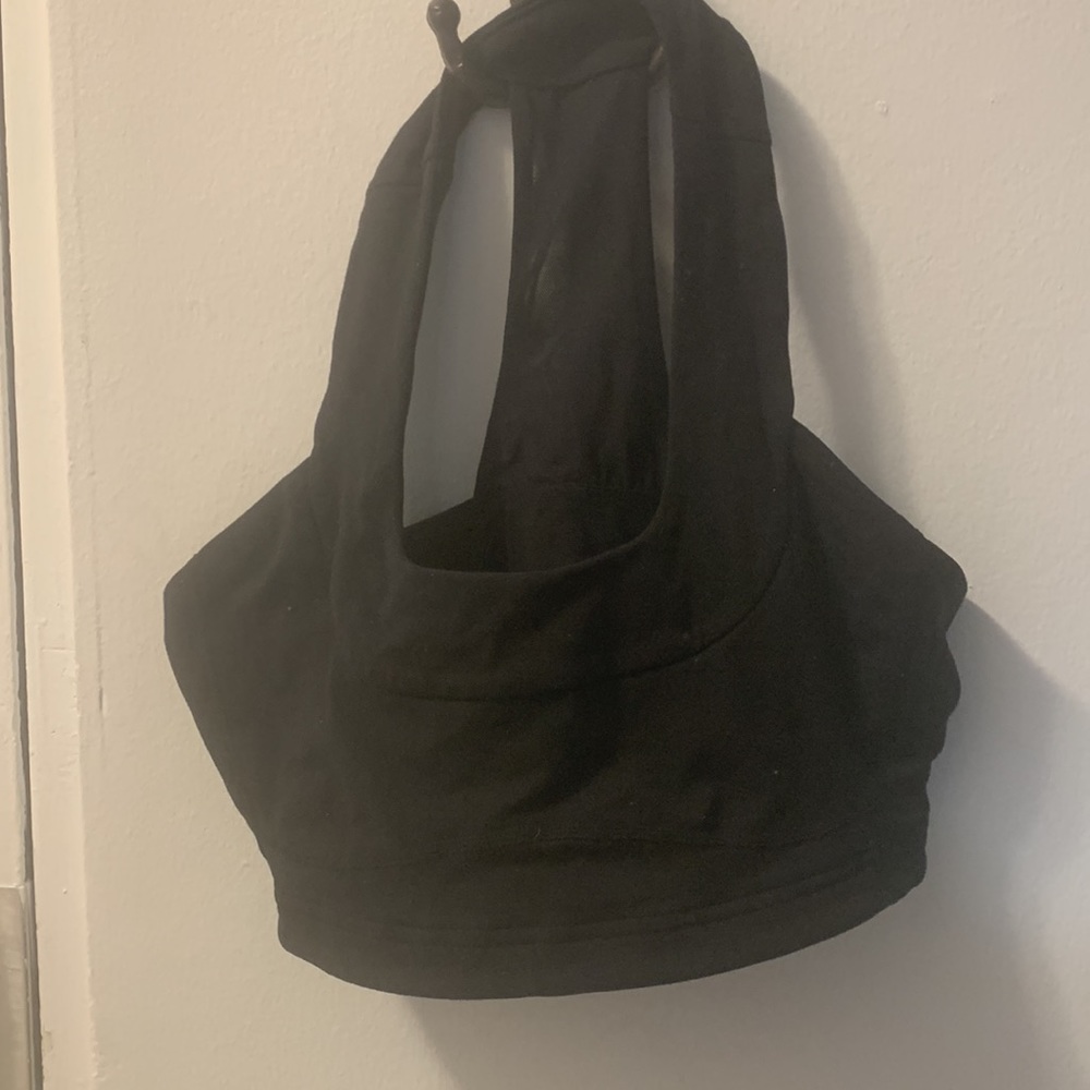 Lululemon not padded lightly used black racer back mesh bra